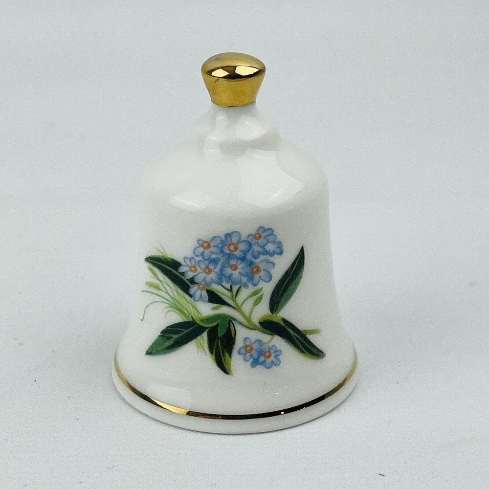 Danbury Mint Alaska Forget-Me-Not Official State Flower Bell Collection